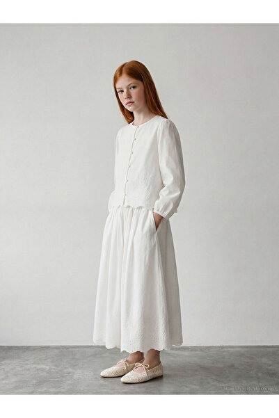 LC Waikiki Fusta brodată pentru fete Ermus Global și Ecru