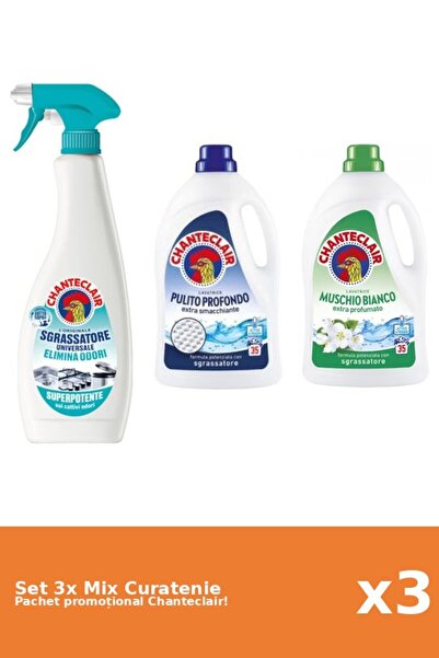 Chanteclair Set 3 Chanteclair Cleaning Mix: Anti-Odor, Classic, White Musk