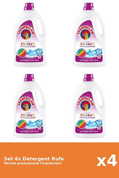 Chanteclair Set 4 Detergent lichid de rufe Color, Chanteclair, 1575ml, 35 spa...