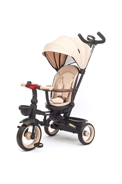 Milly Mally Tricicletă de lux pentru copii cu iluminare Twinkle bej