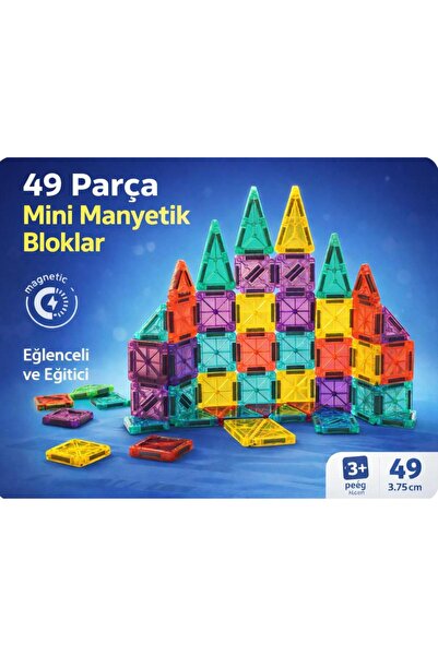 nöbetçi oyuncakçı onlinebazaar oyuncağın yeni 49 Parça Mini Boy Manyetik Blok...