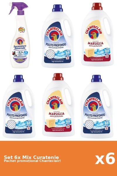 Chanteclair Set 6 Mix Curatenie Chanteclair: Clasic, Marsilia, Mosc Alb