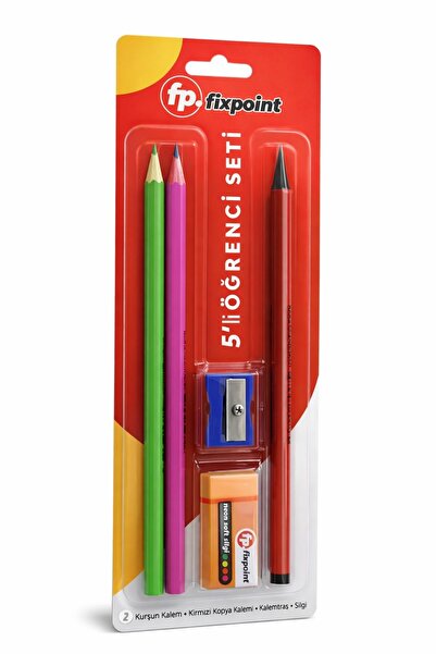 FixPoint 5'li Öğrenci Sınav Kalem Seti - 2 Kurşun Kalem +1 Kırmızı Kalem +1 P...