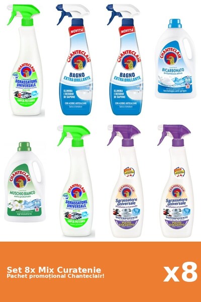 Chanteclair Set 8 Mix Curatenie Chanteclair: Lamaie, Bicarbonat, Clasic, Mosc...