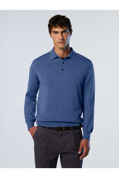 North Sails Merino Yün Polo Yaka Erkek Triko Kazak
