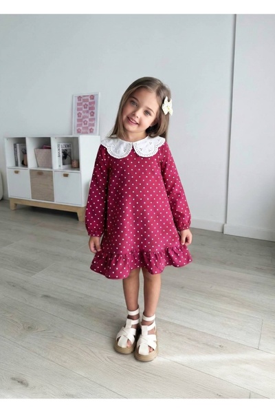 Bloom BBK444 Pembe Puantiyeli Kız Çocuk Elbise