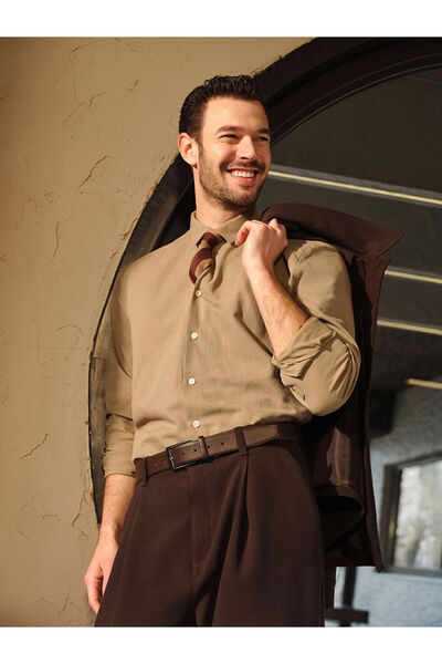 LC Waikiki Rmz Gi̇yi̇m Farkiyla Standard Fit Dobby Men's Shirt