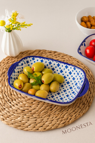 Madame Coco Rêve Bleu Petite Plate - Blue - 17.5x12.5 Cm