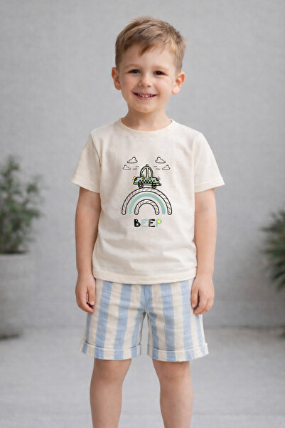 bebekpare Αγορίστικο Σετ Σορτς Taksi με τύπωμα 100% Καλοκαιρινό Βαμβάκι