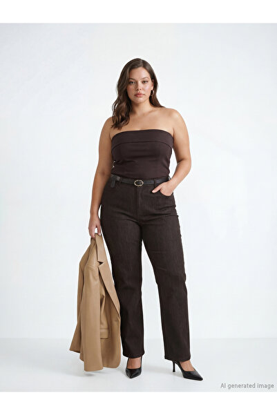 LC Waikiki Beli Kemerli İspanyol Paça Kadın Pantolon