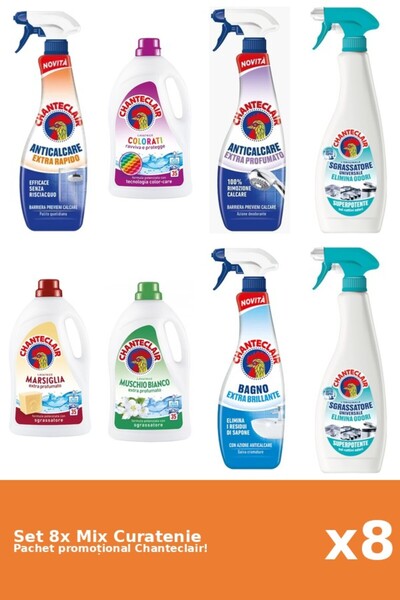 Chanteclair Set 8 Mix Curatenie Chanteclair: Clasic, Color, Parfumat, Mosc Al...