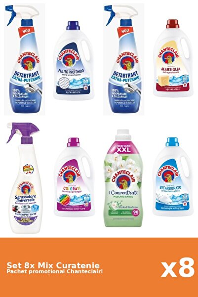 Chanteclair Set 8 Mix Curatenie Chanteclair: Bicarbonat, Clasic, Color, Puter...