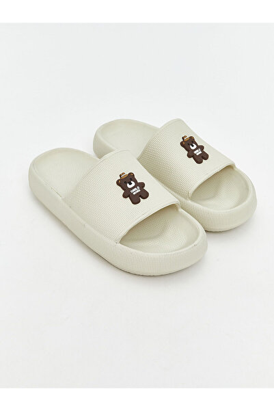 LC Waikiki Özmarka Noul Sezon Ursuleț de pluș cu imprimeu Femei papuci