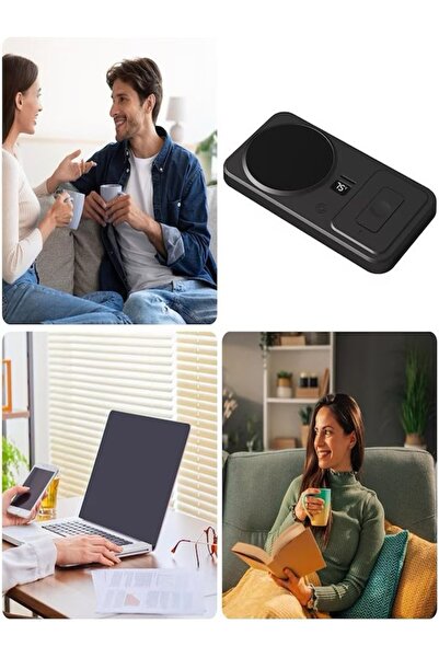 Antoniabeautyshop Coffee mug warmer with temperature control and wireless pho...