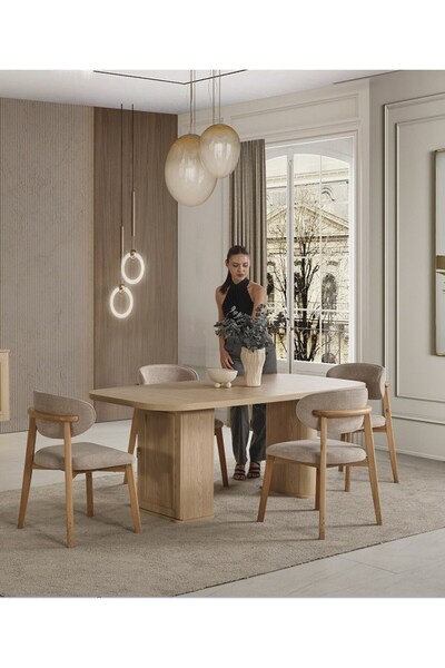 AYDINEV CAİS MDF YEMEK MASASI + 6 SANDALYE