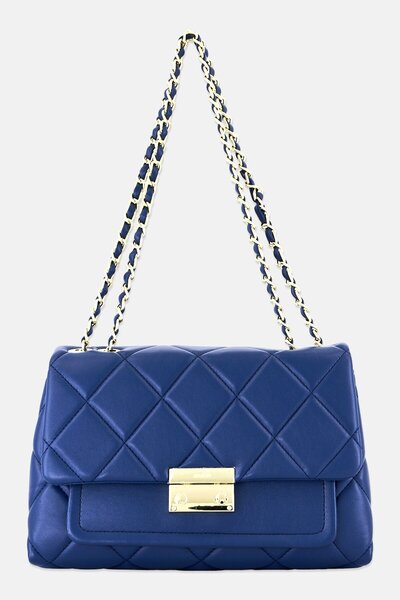 JASON WU Women Quilted Cross Body Bag, Navy Blue