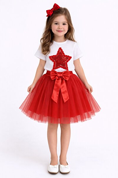 NACAR STYLİSH Kız Çocuk 23 Nisan 29 Ekim Tütü Etek&Modeli T-shirt Alt Üst Tak...