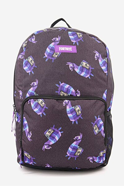 Fortnite Kids Boy Allover Print Backpack 30 L x 13 W x 43 H cm, Black/Purple ...