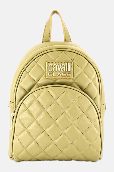 Cavalli Class Women Brand Logo Backpack 29 H x 28 L x 11 W cm, Olive