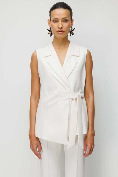 Ekol Cu centură în talie decolteu petrecut în V vestă