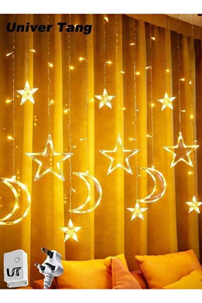 Vixen Star Moon Curtain Ramadan Lights for Bedroom Decor