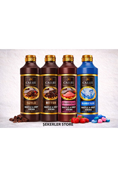 Callei 4’lü Waffle Sos Kampanyası (Sütlü & Bitter & Frambuaz & Bubble Gum)