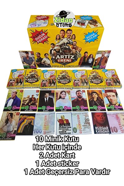 Emrah Gültekin Artiz Treni Popüler Oyuncular Kart Seti 10 Mini Kutu Koleksiyo...