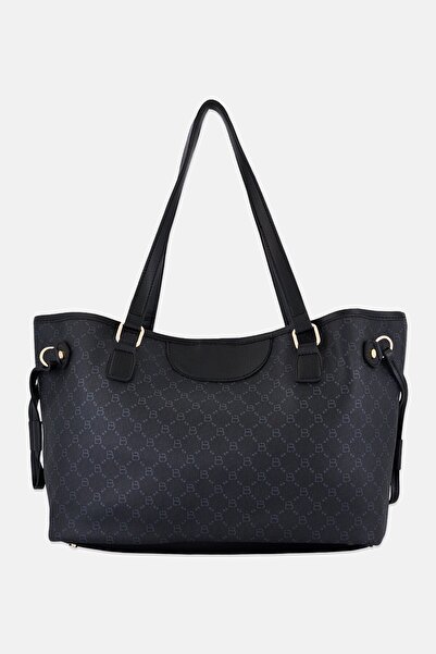 Lucky Bees حقيبة تعليقة نسائية سوداء تحمل شعار ماركة تجارية