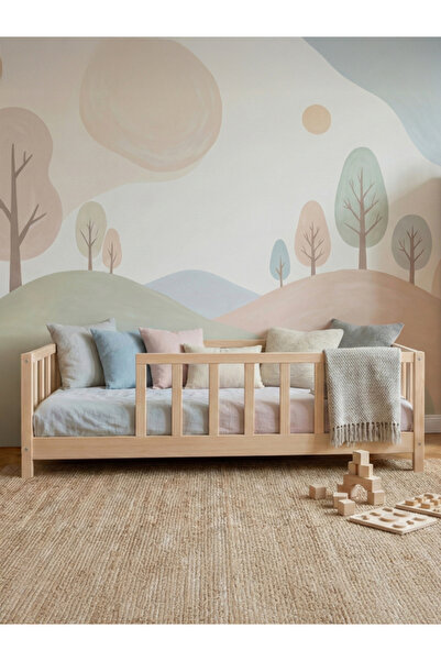 özgürce KFB610 Doğal Ahşap Montessori Çocuk Karyolası 80x160 cm