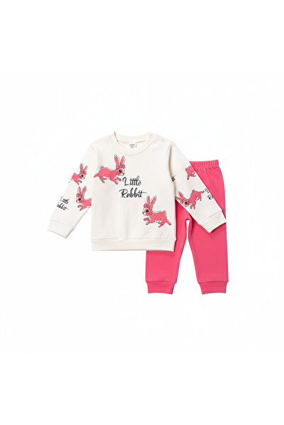 Giddy 100% قطن تافسان منقوش، بأكمام طويلة، طقم بناتي من قطعتين