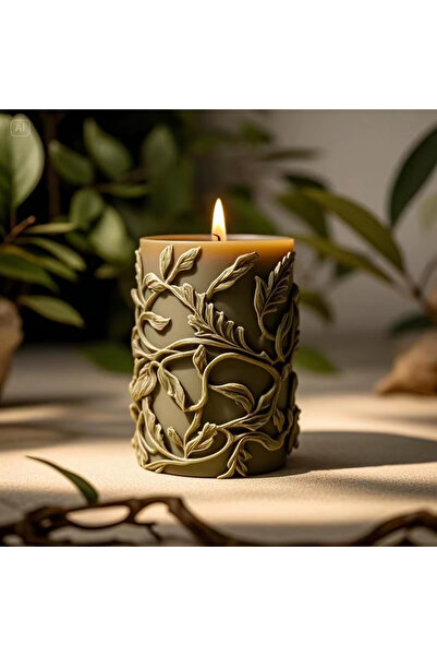 andela Yaprak Figürlü Silikon Mum Kalıbı