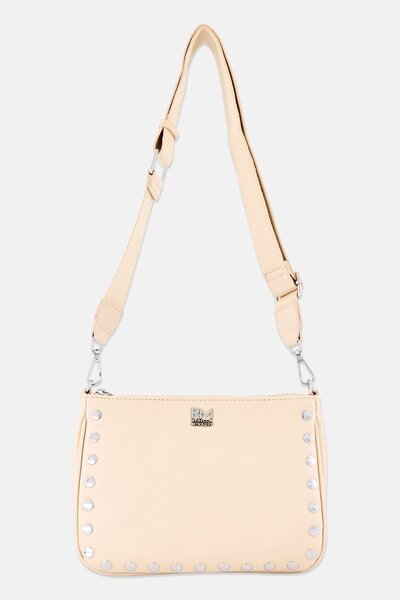 REBECCA MINKOFF Women Brand Logo Cross Body Bag, Stone