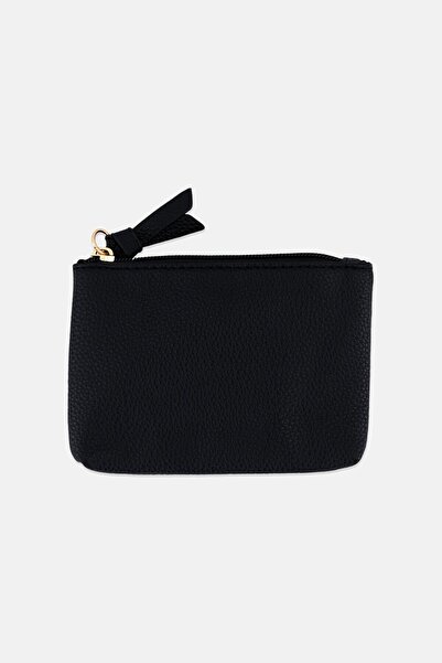 Caracol Women Plain Mini Pouch 10 H x 14 L x 1,5 W cm, Black