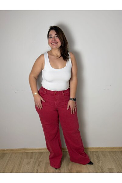 Store Büyükbeden Kırmızı Kot Pantolon Marka