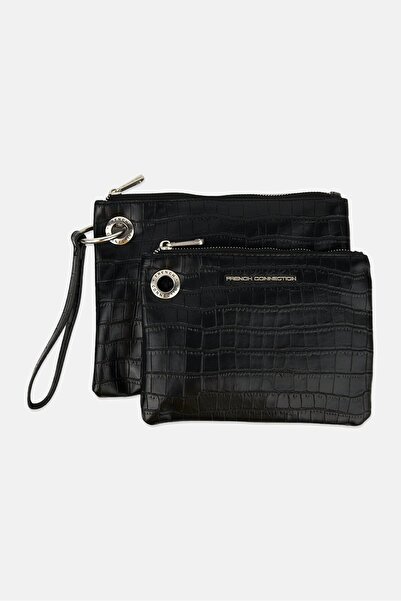 French Connection Women Textured 2In1 Wrist Wallets, Black
