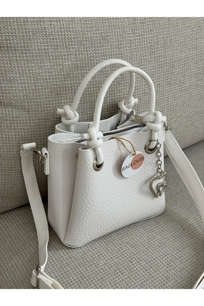 BAGLOVİS Women's White Mini Clutch Bag – Crisscross Straps , Double Strappy ,...