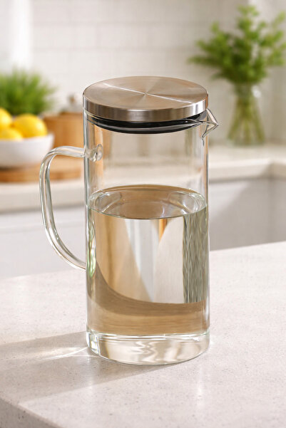 MERİLORAA İzmir 1200 ml Borosilikat Cam Buzdolabı Sürahisi