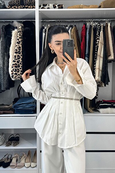 Tmptekstil Waist-Fitted Pens Detail Shirt - Ecru Ekru