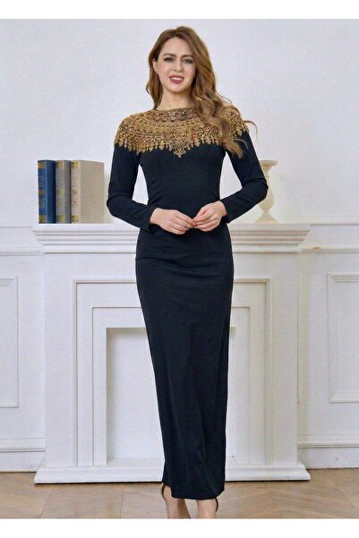 alqarat AURA Summer Dress with Royal Gold Embroidery