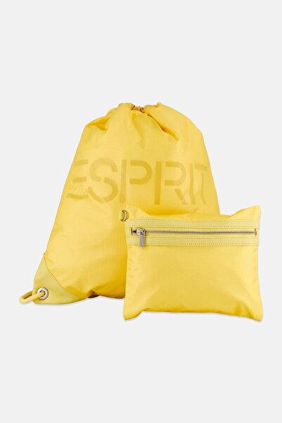 Esprit حقيبة ظهر نسائية مكونة من قطعتين بشعار ماركة، برباط سحب وجيب صغير، لون...