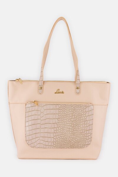 Lavie Women Brand Logo Handbag, Beige