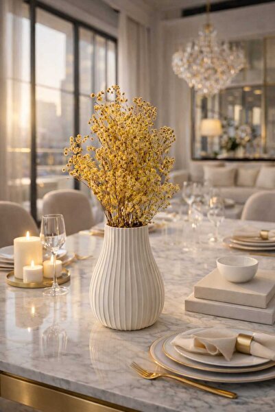 HARFA TEKNOLOJİ مزهرية إنجليزية فاخرة بتصميم عصري وخطوط زخرفية دقيقة