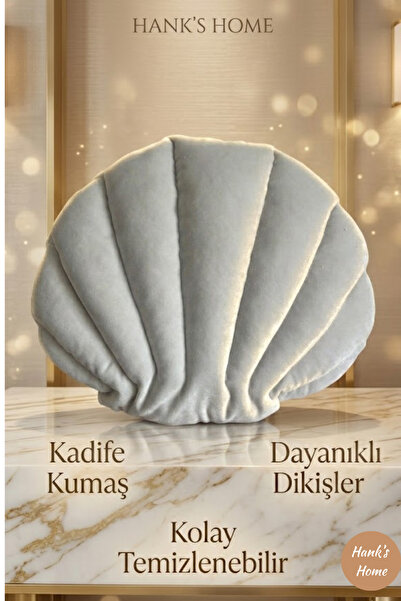 HANK 2 Adet Doldurulabilir Kılıf Midye Model Kırlent Kılıfı Beyaza Yakın Çok ...
