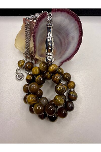 İskenderun Tesbihcilik Original Tiger's Eye Natural Stone Prayer Beads