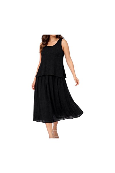 PHUTİ COLLECTION 100% Cotton Fishnet Detailed Lining Dress