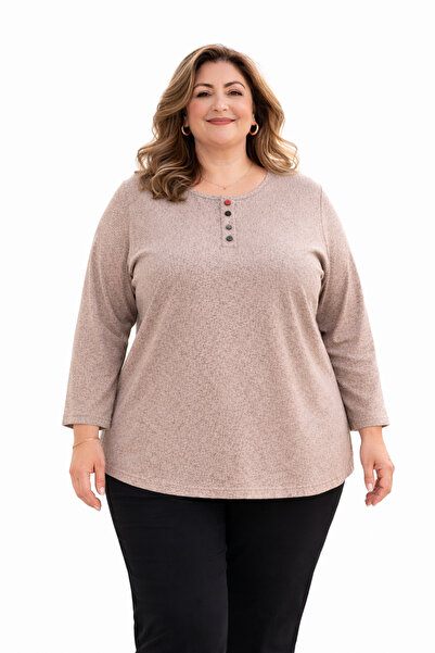 Mutlu City Plus Size Mother's Combed Cotton Blouse 405