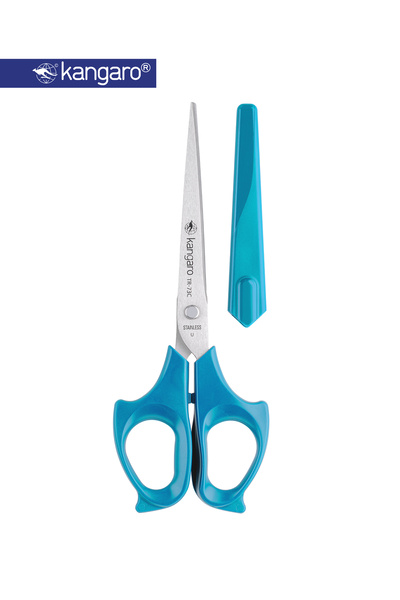 Kangaro Stainless Steel Scissors 7 Inch with Safety Cap for Home & Office