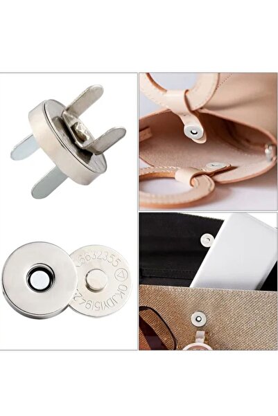 Alya trend مجموعة من 5 قطع مغناطيسية فضية اللون للحقائب المحبوكة