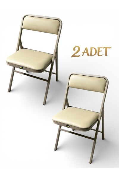 hey Katlanır Kamp Sandalyesi Piknik Sandalyesi Kapiçino Deri 2'li