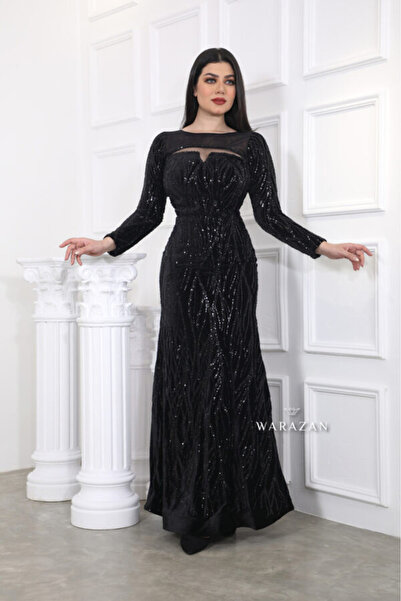Warazan Velvet dress with luxurious embroidery